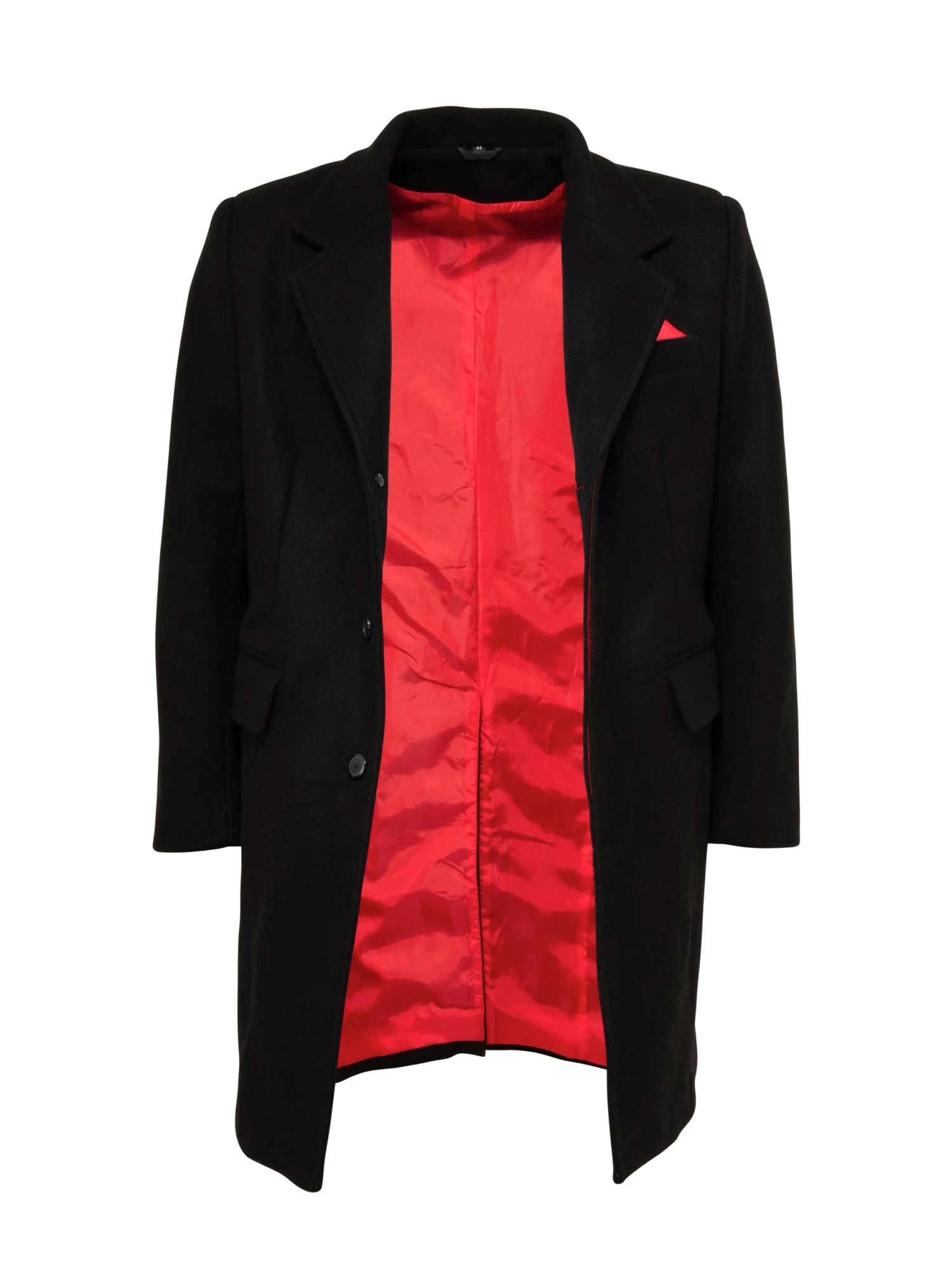 Mens Overcoat In Wool - Black - Image 3