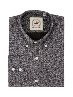 Men's Black And Grey Floral Style Shirt - Floral 20