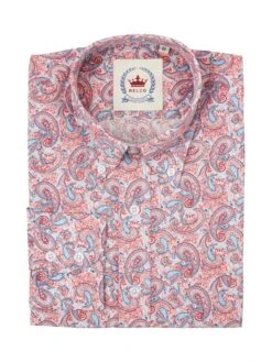 Men's Red & Sky Blue Paisley - PS-3