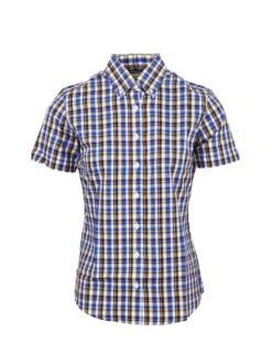 Ladies Blue Check Shirt - LSS 57