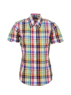 Ladies Multi Coloured Check Shirt - LSS 61