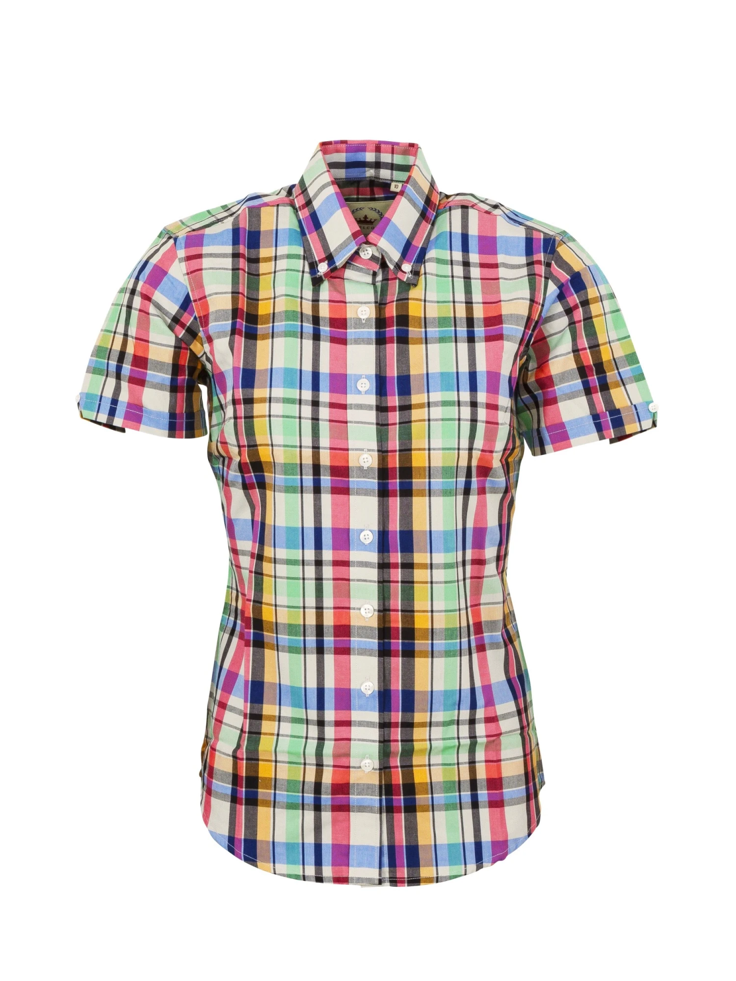 Ladies Multi Coloured Check Shirt - LSS 61