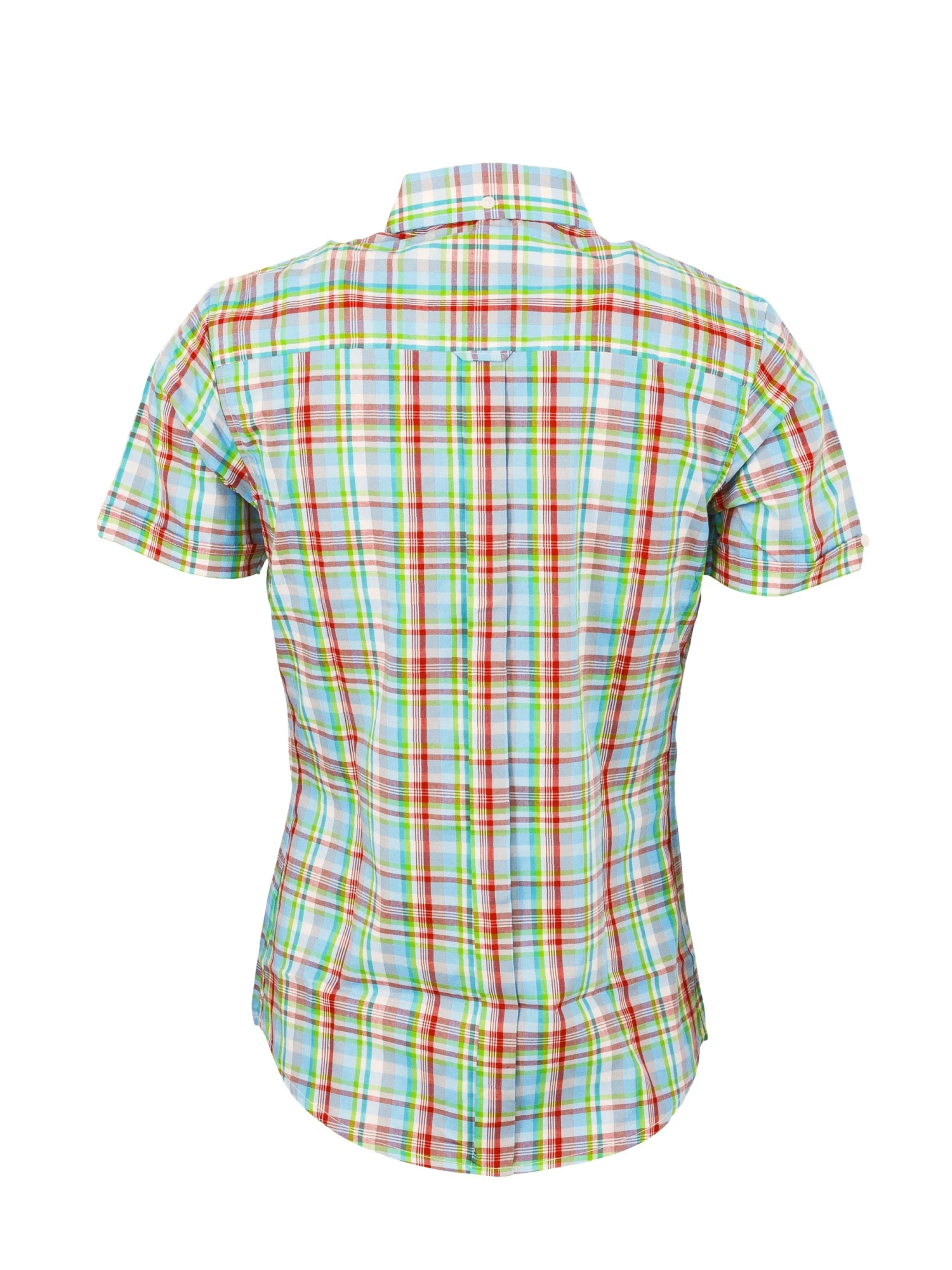 Ladies Turquoise Check Shirt - LSS 58 - Image 2