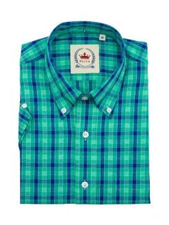 Men's Green Check Shirt- CK-62 - UP TO 5XL