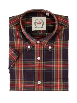 Men's Navy Tartan Check Shirt - CK 64
