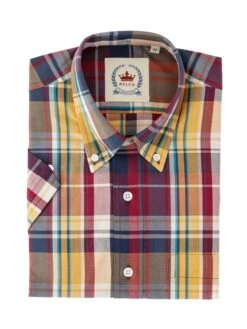 Men's Purple & Yellow Check Shirt - CK 69