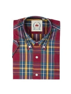 Men's Burgundy, Yellow & Blue Check - CK-71