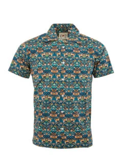 Hawaiian Shirt - Blue Floral Design