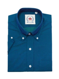 Short Sleeve- Two Tone Blue - Up To Size 5XL