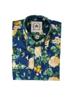 Men's Limited Production Navy Large Floral Print Shirt - LR-7