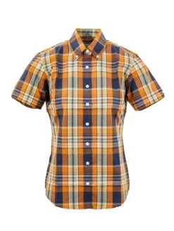 Ladies Orange Check Shirt - LSS 63