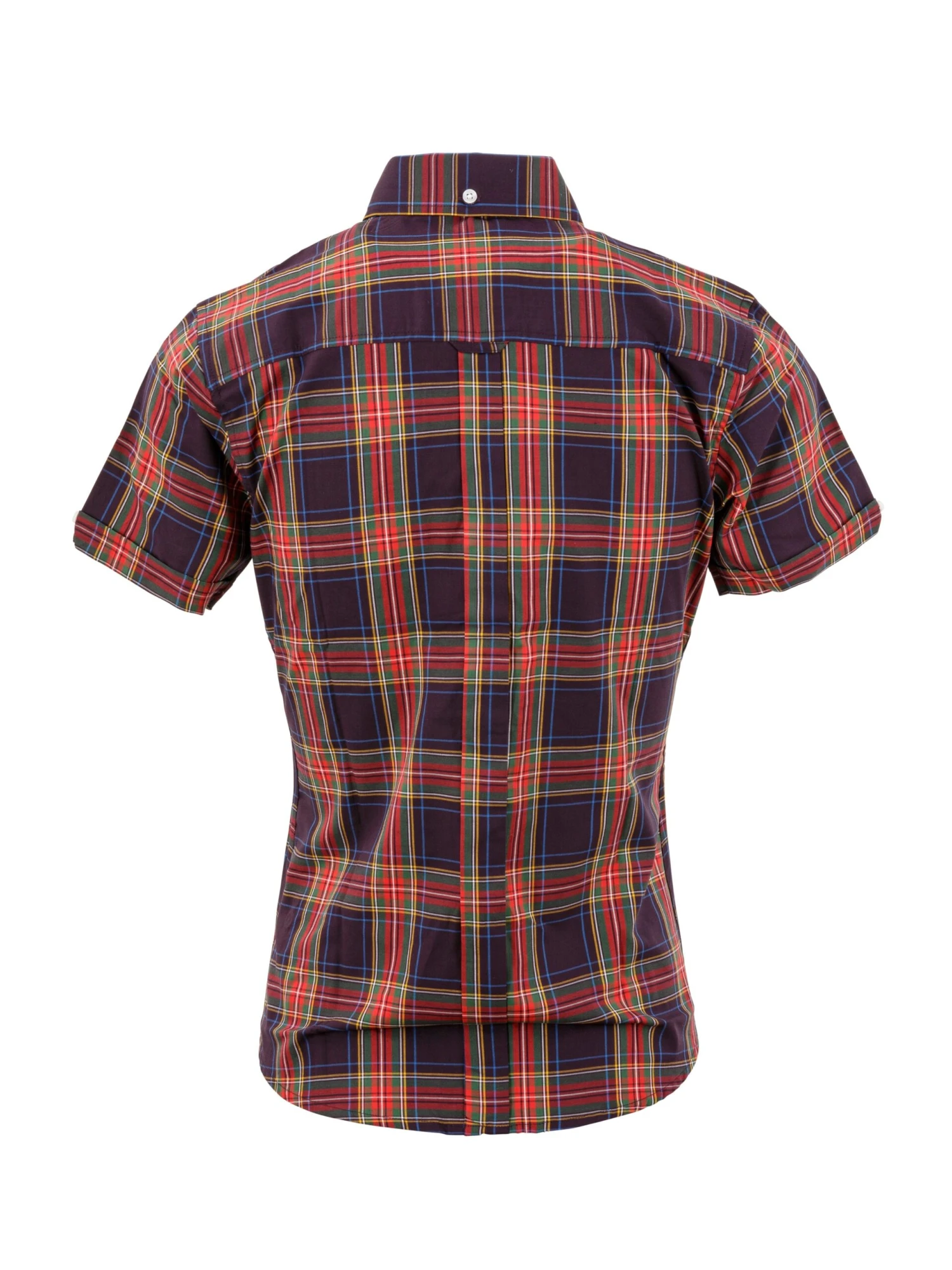 Ladies Navy Check Shirt - LSS 64 - Image 2