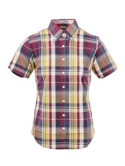Ladies Purple & Yellow Check Shirt - LSS 69