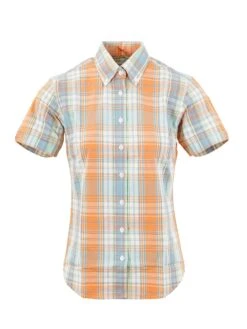Ladies Orange Check Shirt - LSS 68