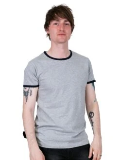 Ringer Two Tee - Grey & Black