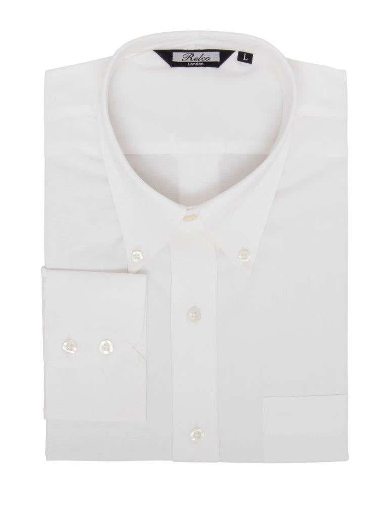 Men’s White Oxford Long Sleeve Shirt - Image 3