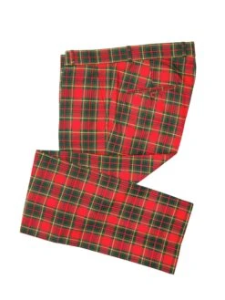 Men's Red & Green Tartan Trousers