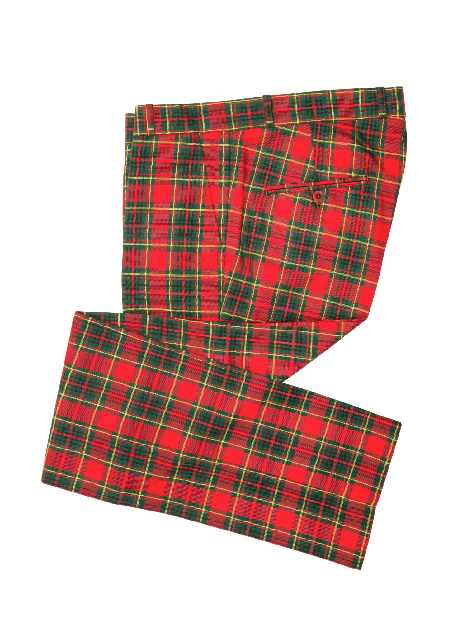 Men's Red & Green Tartan Trousers
