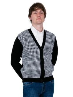Black & White Check Cardigan - Chas