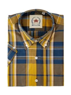 Men's Mustard & Blue Check Shirt - CK 65