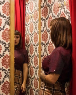 Ladies Tonic Two Tone Burgundy Shirt