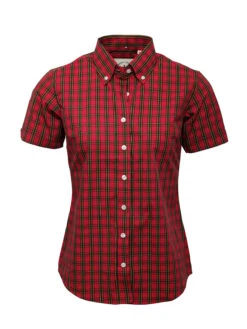Ladies Red Tartan Check Shirt - TTN 01