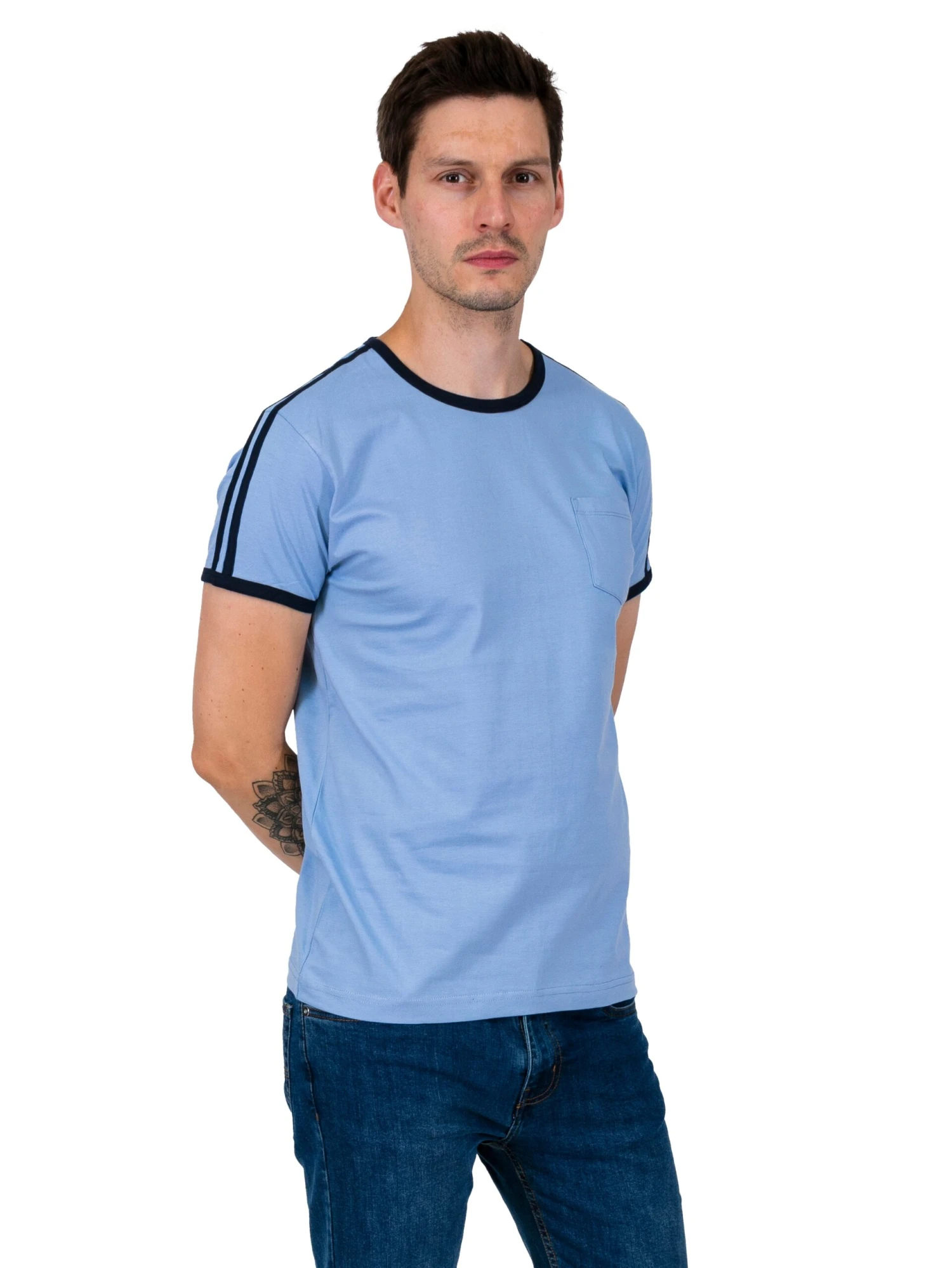 Ringer Two Tee - Sky Blue