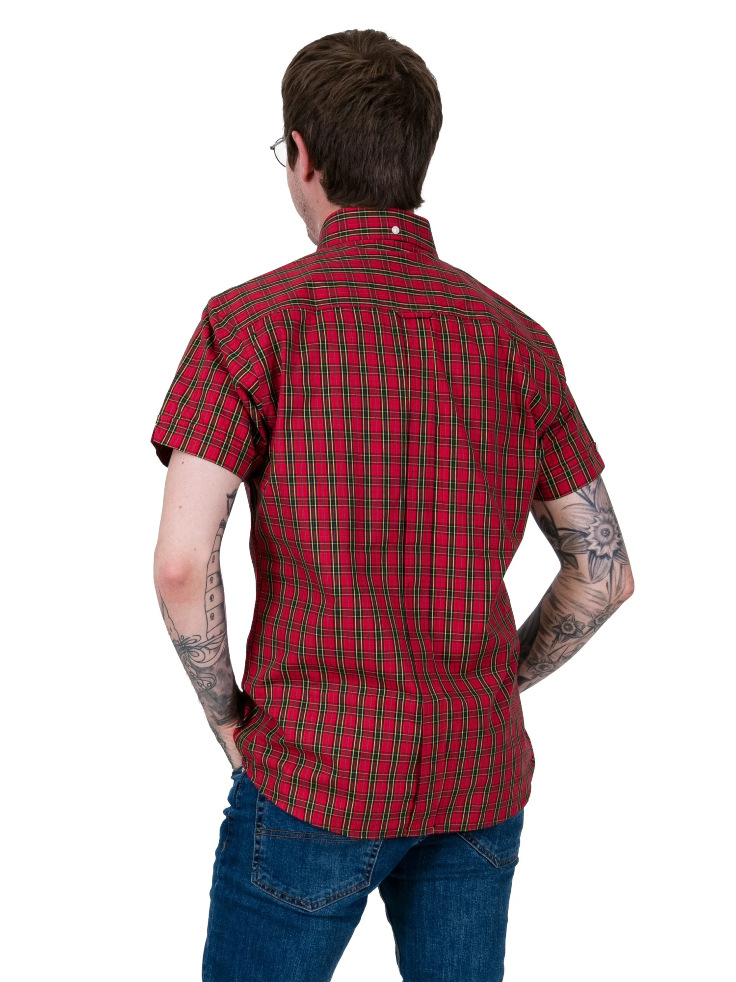 Vintage Shirt -Classic Red Tartan Print - Image 2